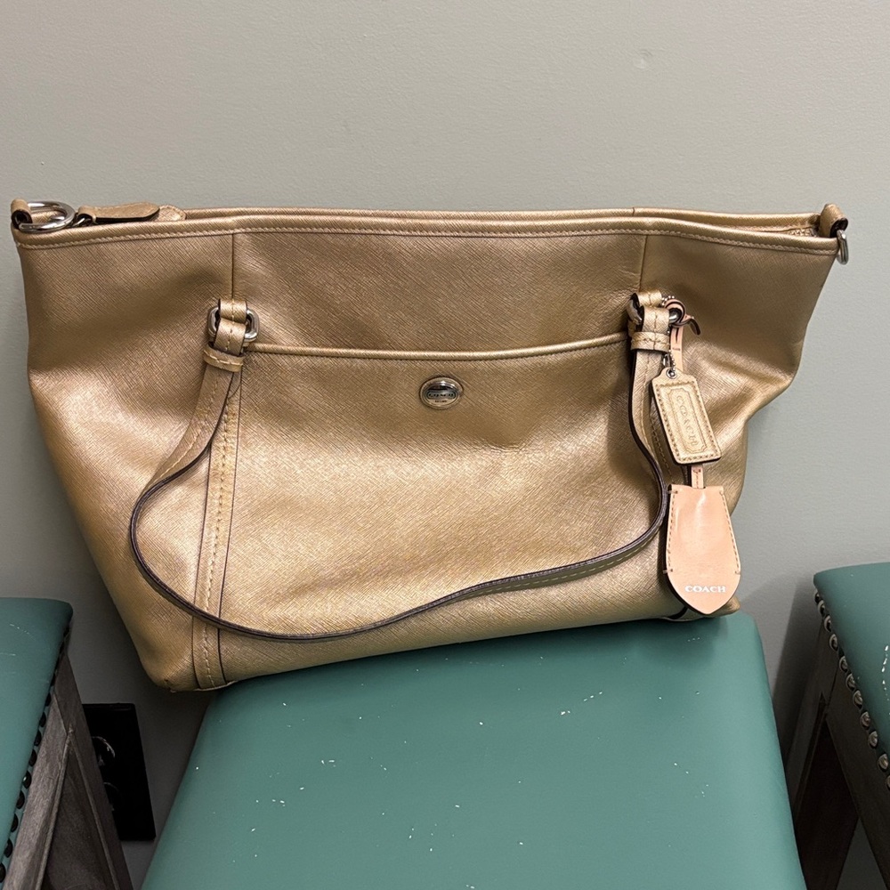 Coach Metallic Gold Shoulder Bag